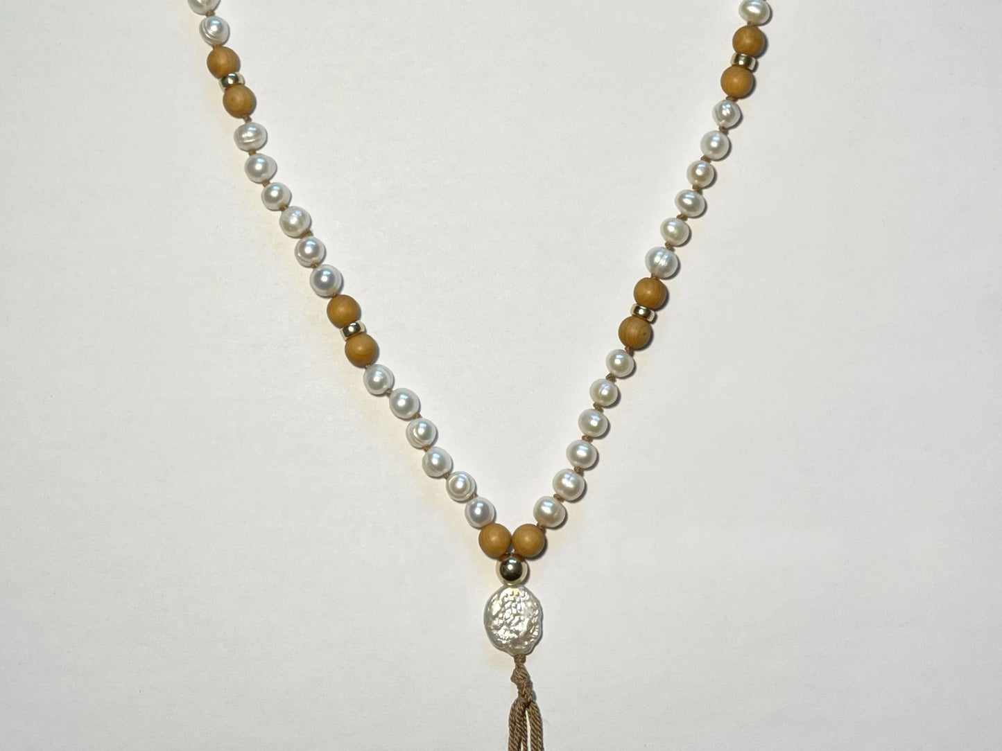 Pearl Mala with 14K Gold